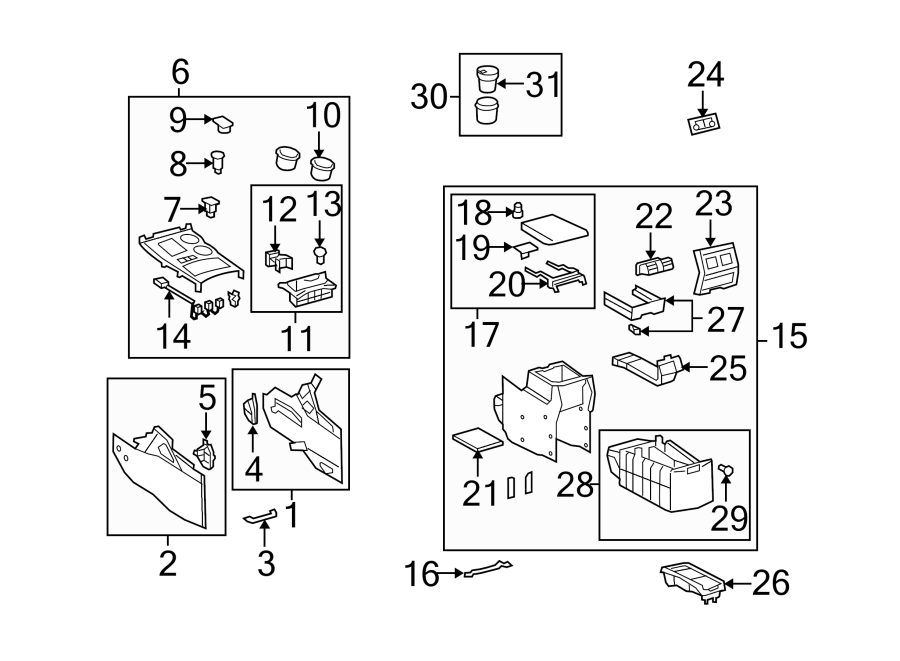 Diagram CONSOLE. for your 2019 Toyota 4Runner  TRD Off-Road Sport Utility 