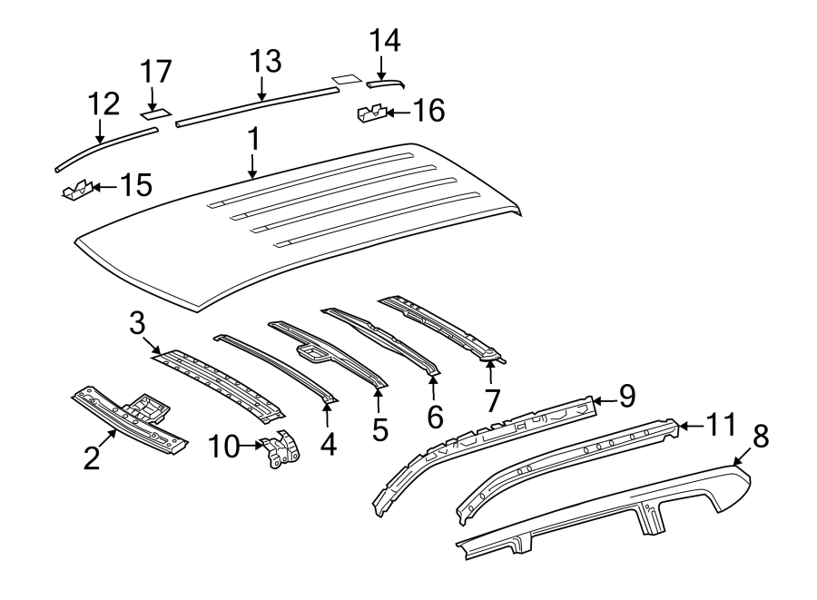 Diagram ROOF & COMPONENTS. for your 2013 Toyota Corolla   
