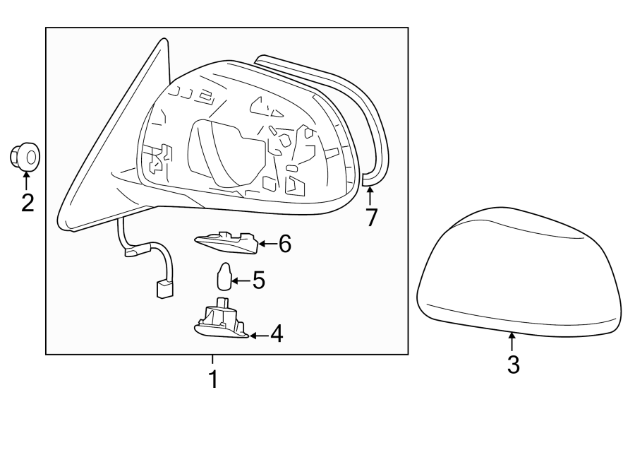 Diagram FRONT DOOR. OUTSIDE MIRRORS. for your 2009 Toyota Highlander  Hybrid Limited Sport Utility 