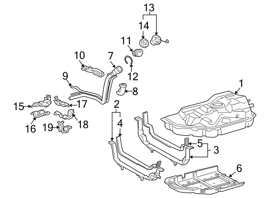 Diagram FUEL SYSTEM COMPONENTS. for your 2001 Toyota 4Runner   