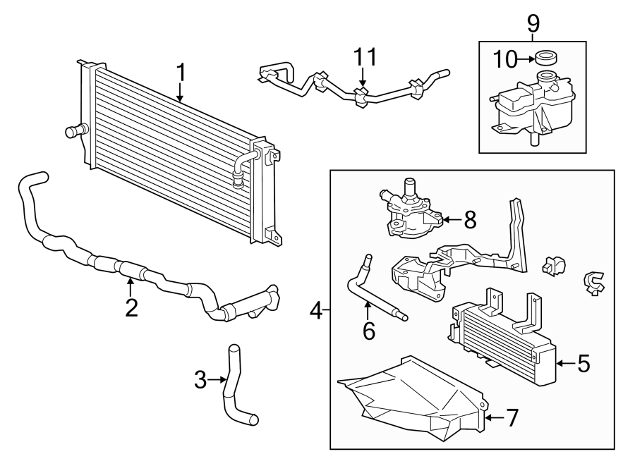 Diagram INVERTER COOLING COMPONENTS. for your 2021 Toyota Camry  TRD Sedan 