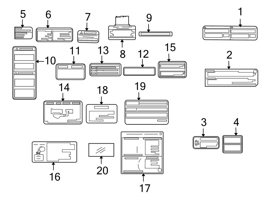 Diagram INFORMATION LABELS. for your 2015 Toyota Camry   