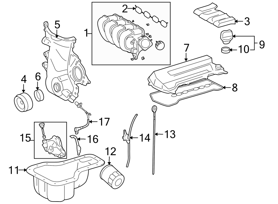 Diagram ENGINE / TRANSAXLE. ENGINE PARTS. for your 2008 Toyota Tacoma 4.0L V6 M/T RWD Base Crew Cab Pickup Fleetside 