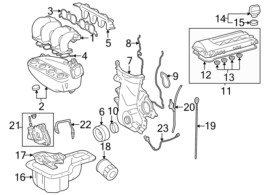 Diagram ENGINE / TRANSAXLE. ENGINE PARTS. for your 2013 Toyota Tacoma   