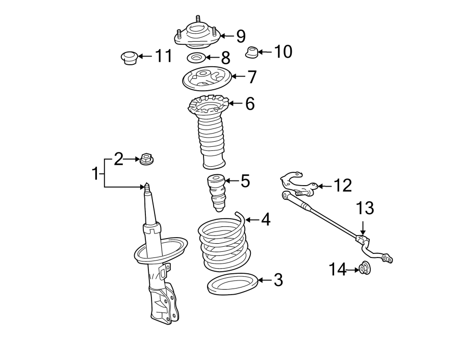 Diagram FRONT SUSPENSION. STRUTS & COMPONENTS. for your 2007 Toyota Land Cruiser   