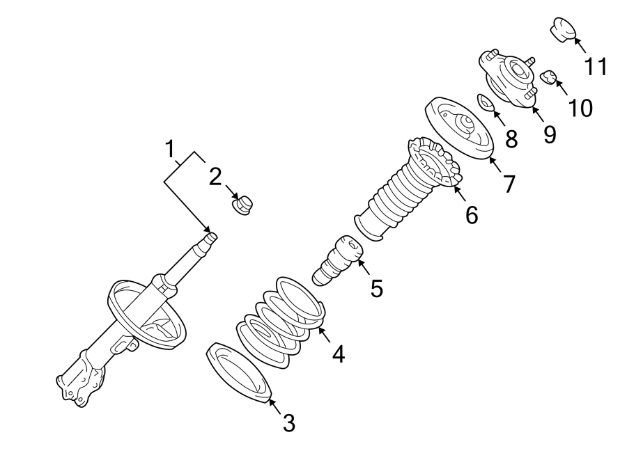 Diagram FRONT SUSPENSION. STRUTS & COMPONENTS. for your 2010 Toyota Highlander   