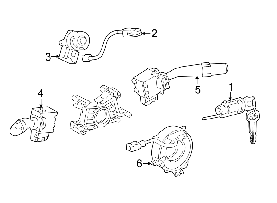 Diagram STEERING COLUMN. SHROUD. SWITCHES & LEVERS. for your 2009 Toyota Highlander  Base Sport Utility 