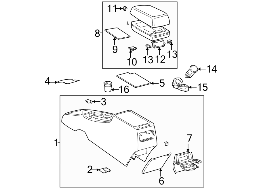 Diagram CENTER CONSOLE. for your 2012 Toyota Prius v   