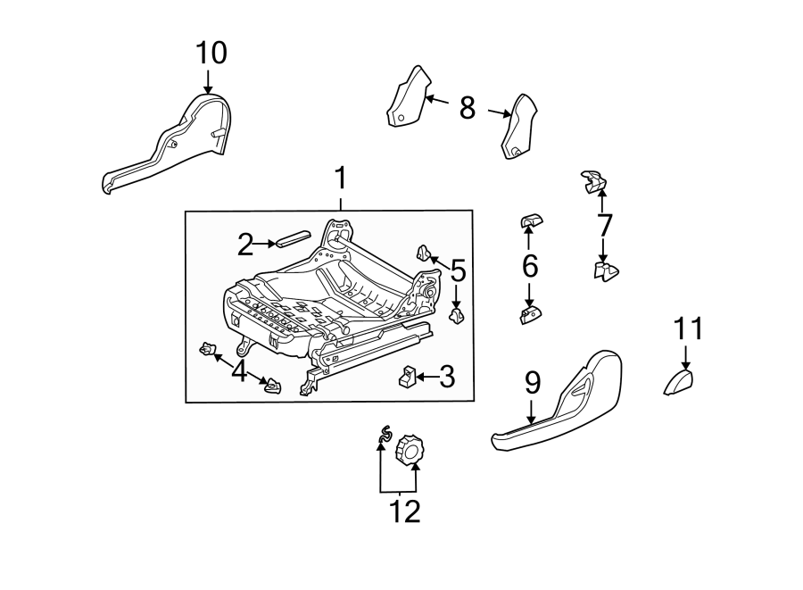 Diagram SEATS & TRACKS. TRACKS & COMPONENTS. for your 2016 Toyota Yaris   