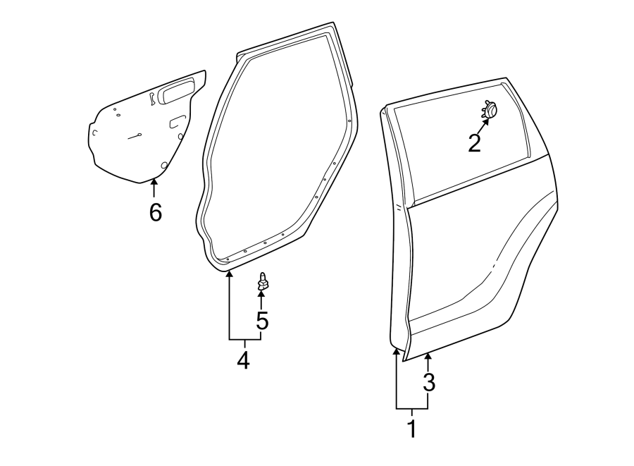 Diagram REAR DOOR. DOOR & COMPONENTS. for your 2010 Toyota Camry   