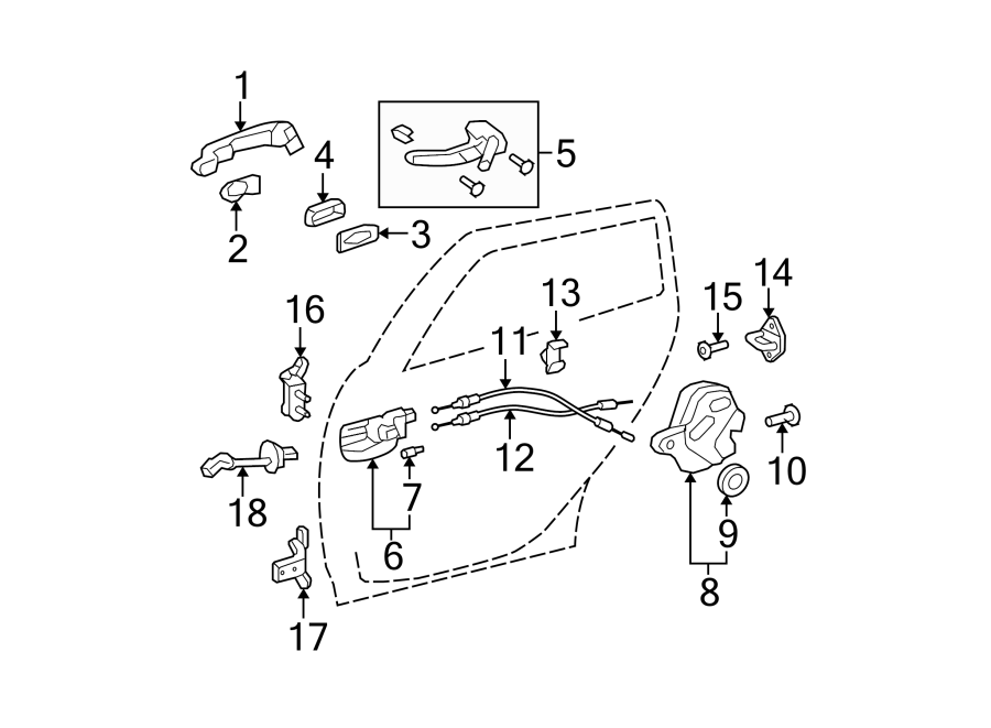 Diagram REAR DOOR. LOCK & HARDWARE. for your 2022 Toyota C-HR   