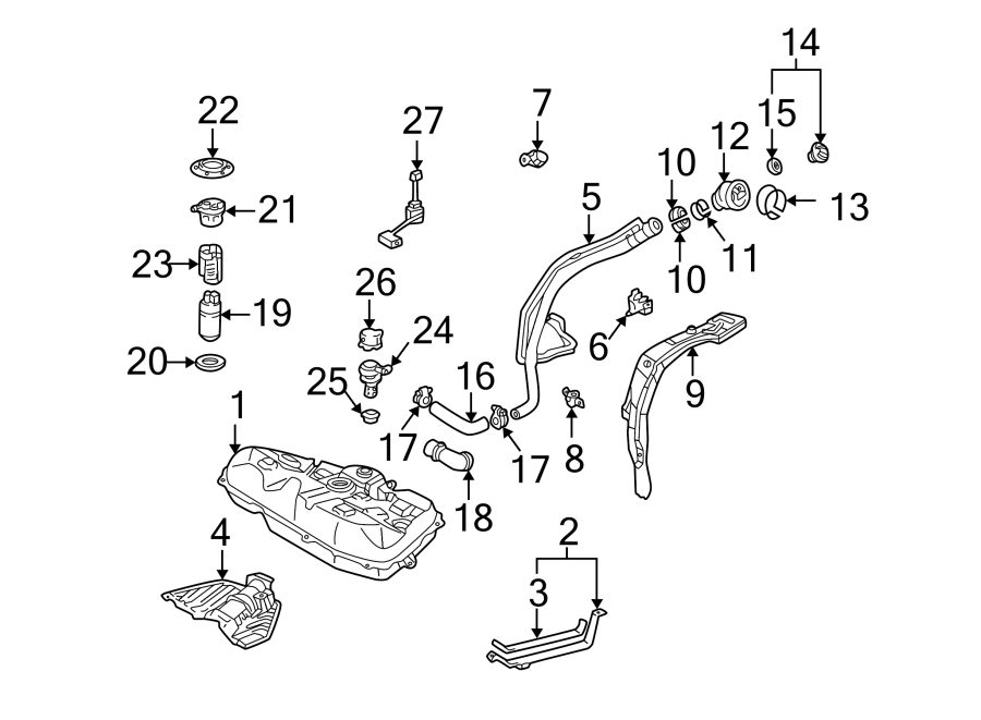 Diagram FUEL SYSTEM COMPONENTS. for your 2013 Toyota Matrix   