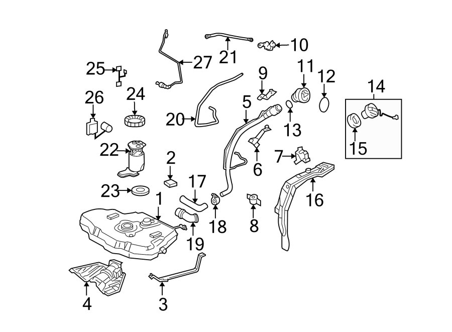 Diagram FUEL SYSTEM COMPONENTS. for your 2001 Toyota 4Runner   