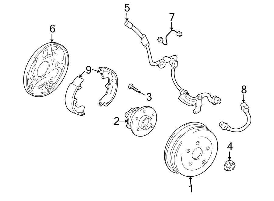 Diagram REAR SUSPENSION. BRAKE COMPONENTS. for your 2022 Toyota Sequoia  Platinum Sport Utility 