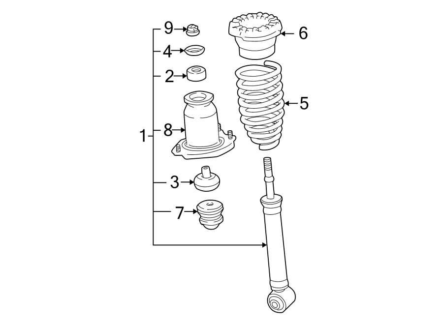 Diagram REAR SUSPENSION. STRUTS & COMPONENTS. for your 2003 Toyota Matrix  XR Wagon 