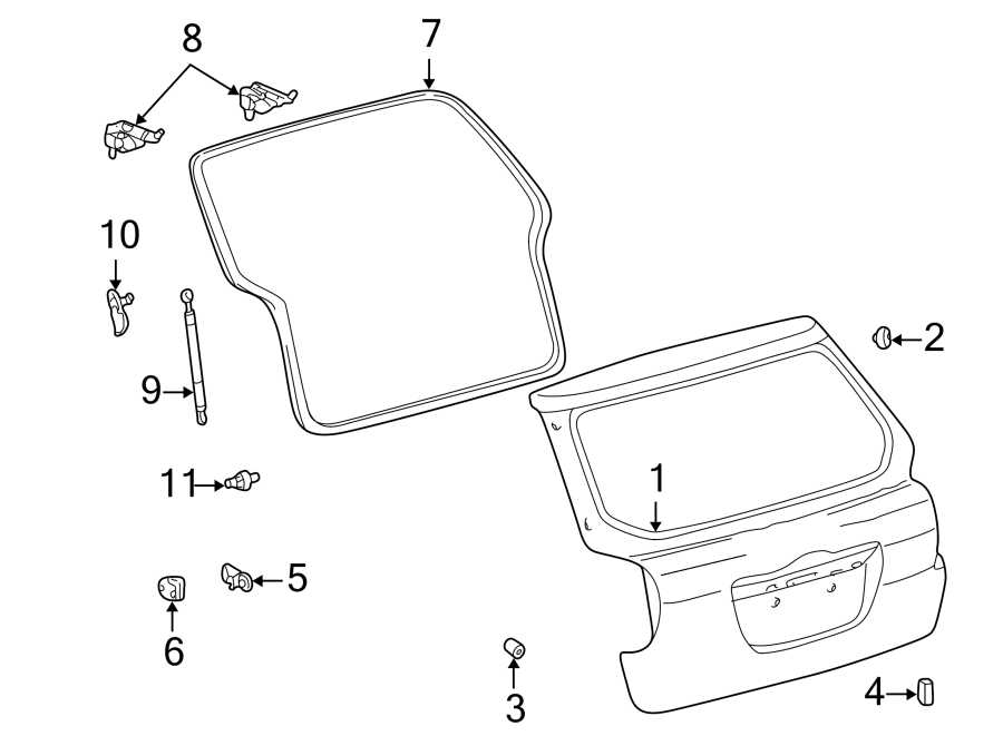 Diagram LIFT GATE. GATE & HARDWARE. for your 2021 Toyota Sienna   