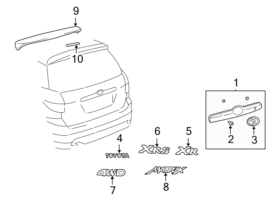 Diagram LIFT GATE. EXTERIOR TRIM. for your 2015 Toyota Tacoma   