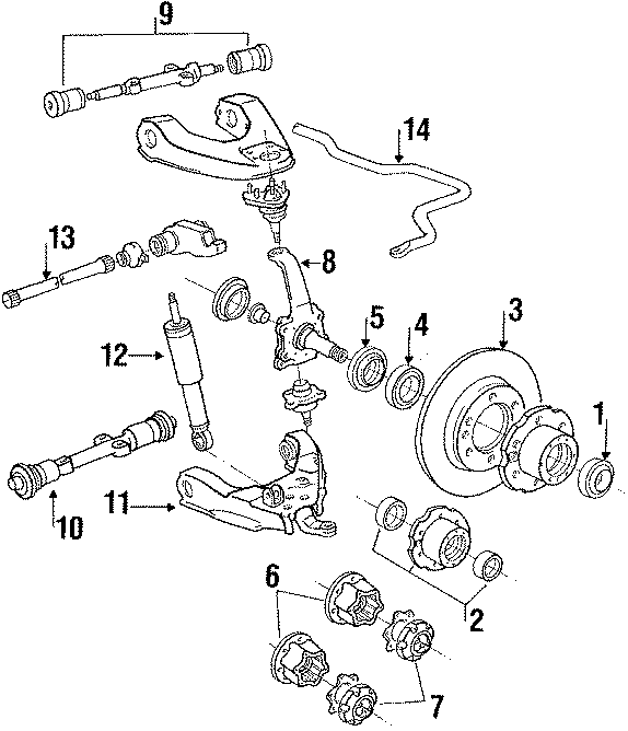 Diagram WHEELS & FRONT SUSPENSION. for your 1986 Toyota Camry   