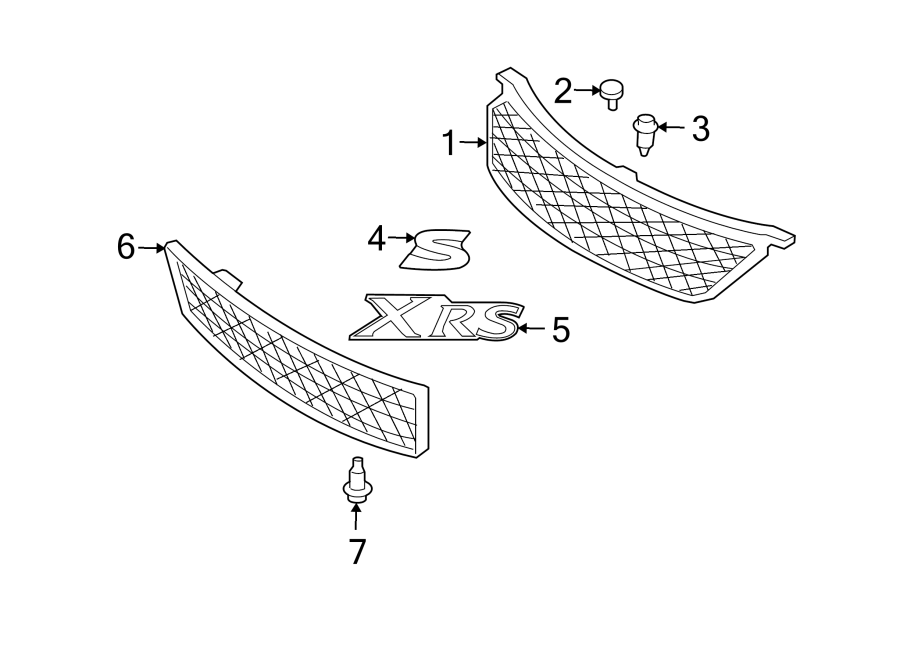 Diagram GRILLE & COMPONENTS. for your 2017 Toyota Tundra 4.6L V8 A/T RWD SR Extended Cab Pickup Fleetside 