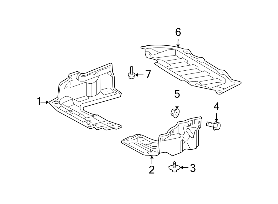 Diagram RADIATOR SUPPORT. SPLASH SHIELDS. for your Toyota