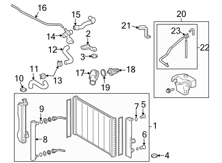 Diagram RADIATOR & COMPONENTS. for your Toyota