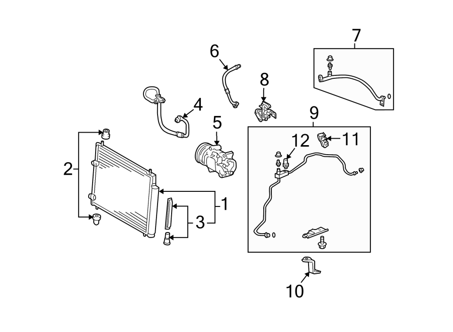 Diagram AIR CONDITIONER & HEATER. COMPRESSOR & LINES. CONDENSER. for your 2015 Toyota Camry   