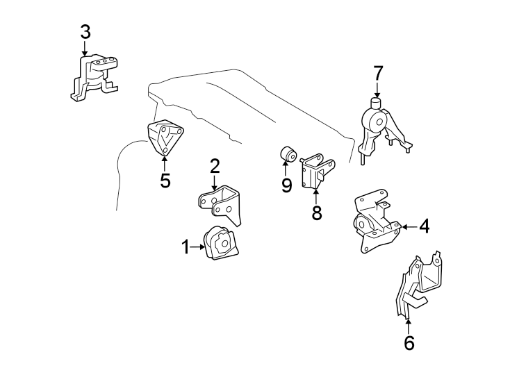 Diagram ENGINE / TRANSAXLE. ENGINE & TRANS MOUNTING. for your 2012 Toyota Sienna   