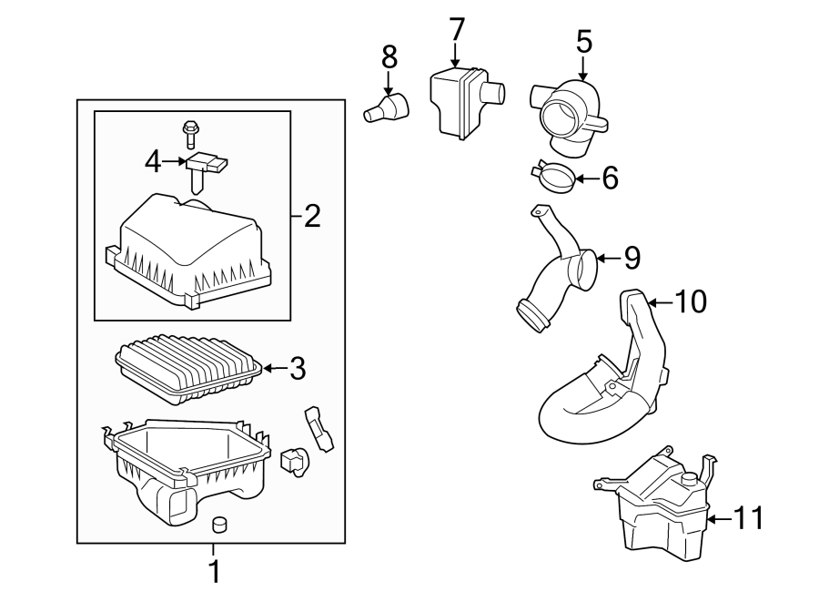 Diagram ENGINE / TRANSAXLE. AIR INTAKE. for your 2016 Toyota Corolla   