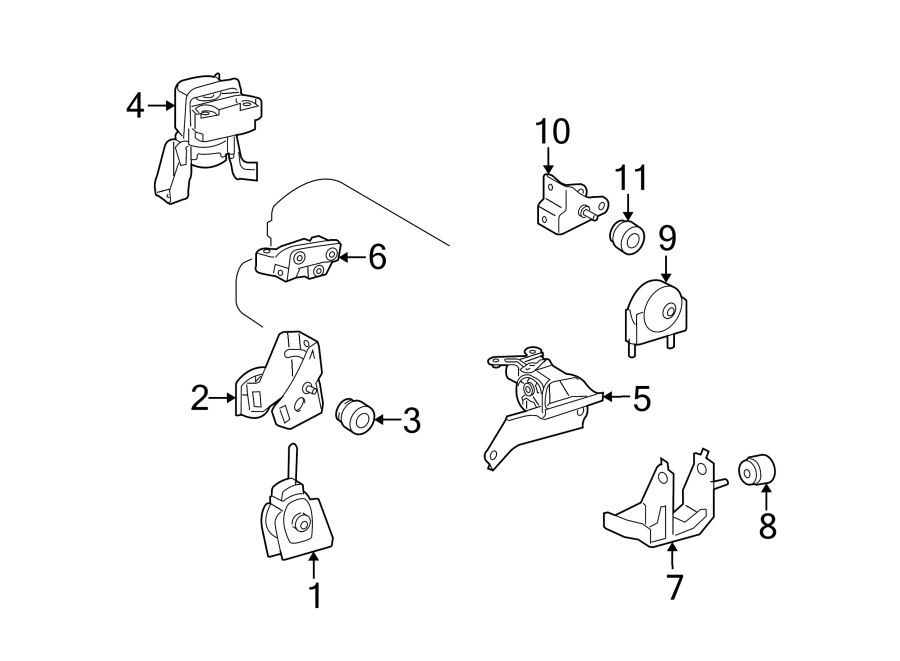 Diagram ENGINE / TRANSAXLE. ENGINE & TRANS MOUNTING. for your 2023 Toyota Prius Prime   