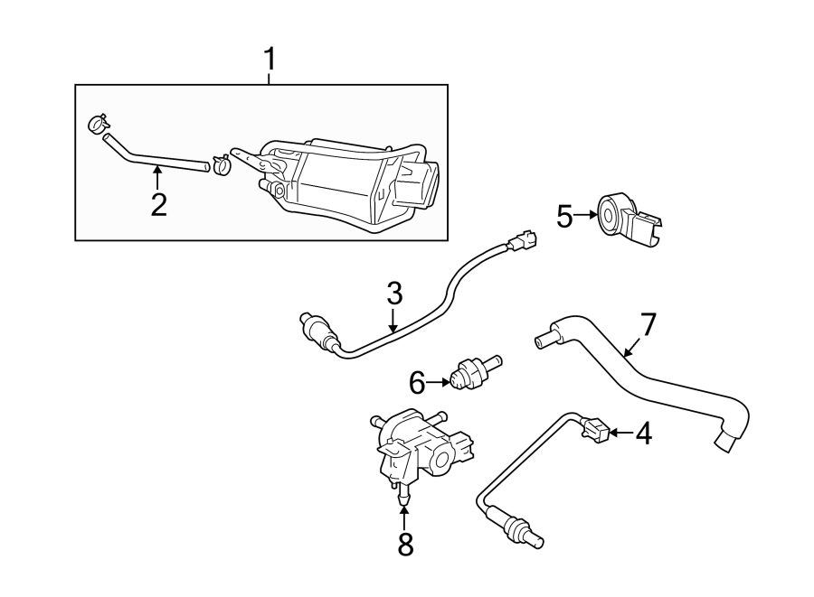 Diagram EMISSION SYSTEM. EMISSION COMPONENTS. for your 2003 Toyota Corolla   