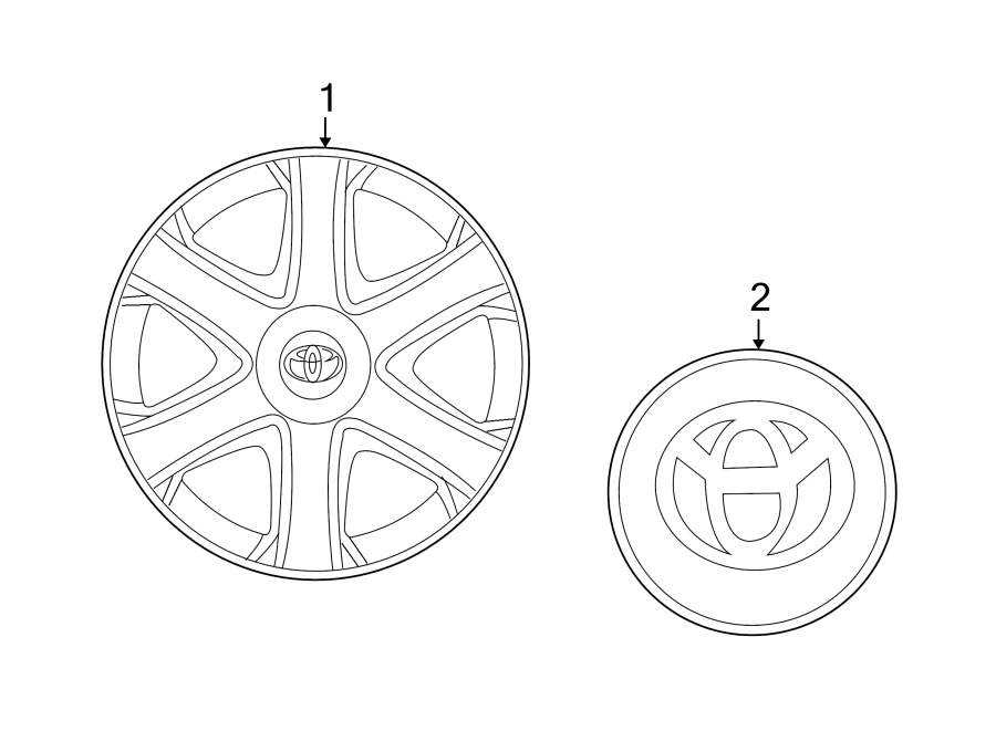 Diagram WHEELS. COVERS & TRIM. for your 2019 Toyota Avalon   