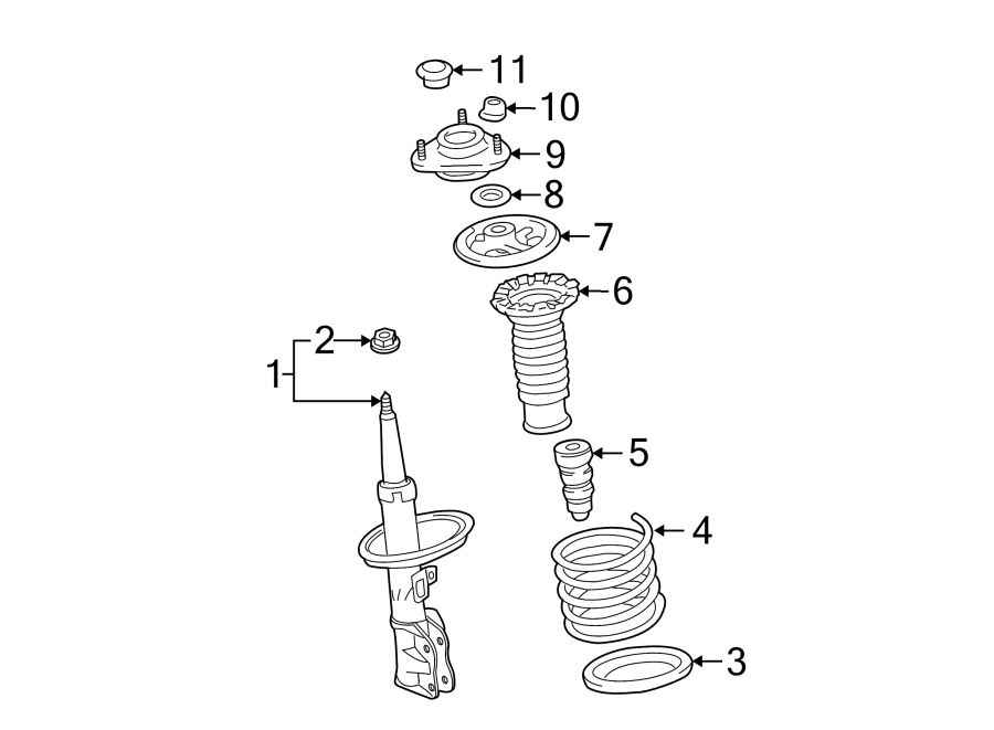 Diagram FRONT SUSPENSION. STRUTS & COMPONENTS. for your 2003 Toyota Matrix   