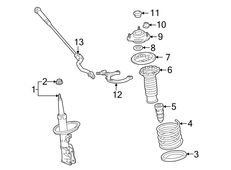 Diagram FRONT SUSPENSION. STRUTS & COMPONENTS. for your 2007 Toyota Land Cruiser   