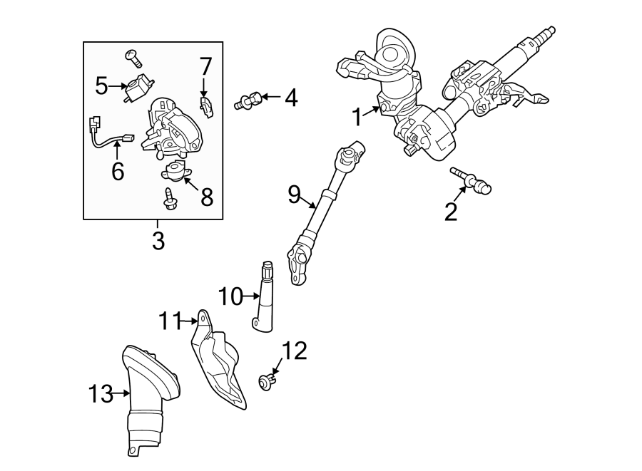 Diagram STEERING COLUMN ASSEMBLY. for your 2007 Toyota 4Runner   