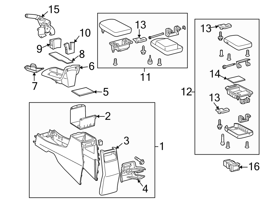 Diagram Center console. for your 2006 Toyota Camry   