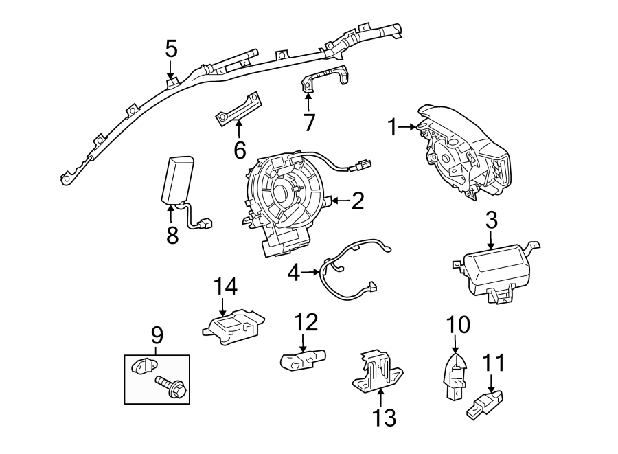 Diagram RESTRAINT SYSTEMS. AIR BAG COMPONENTS. for your 2023 Toyota Camry   