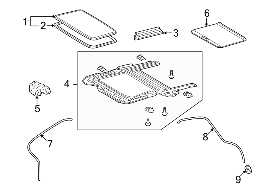 Diagram W/SUNROOF. for your 2013 Toyota Matrix 1.8L A/T FWD Base Wagon 