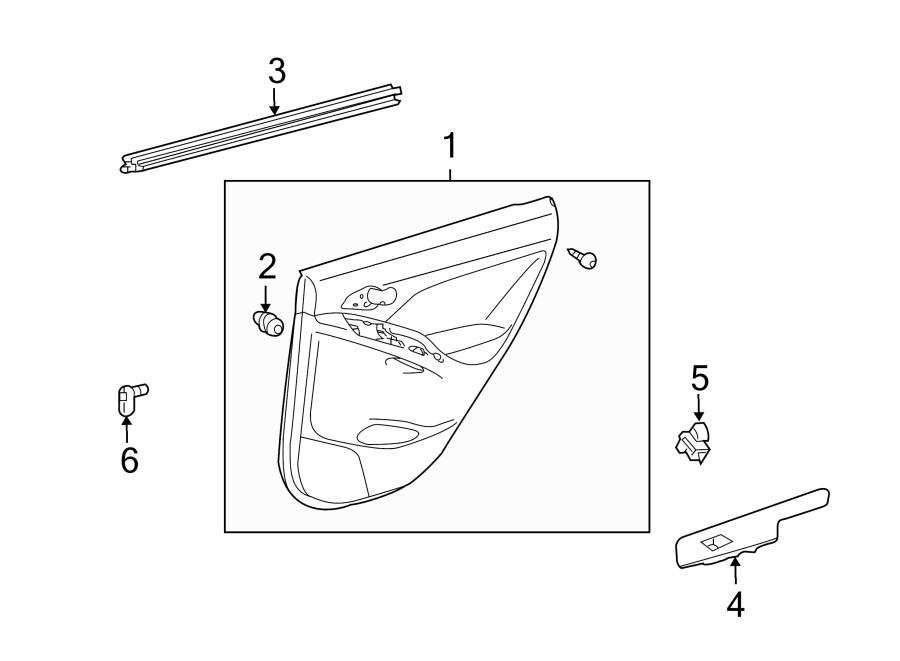 Diagram REAR DOOR. INTERIOR TRIM. for your 2010 Toyota Yaris   