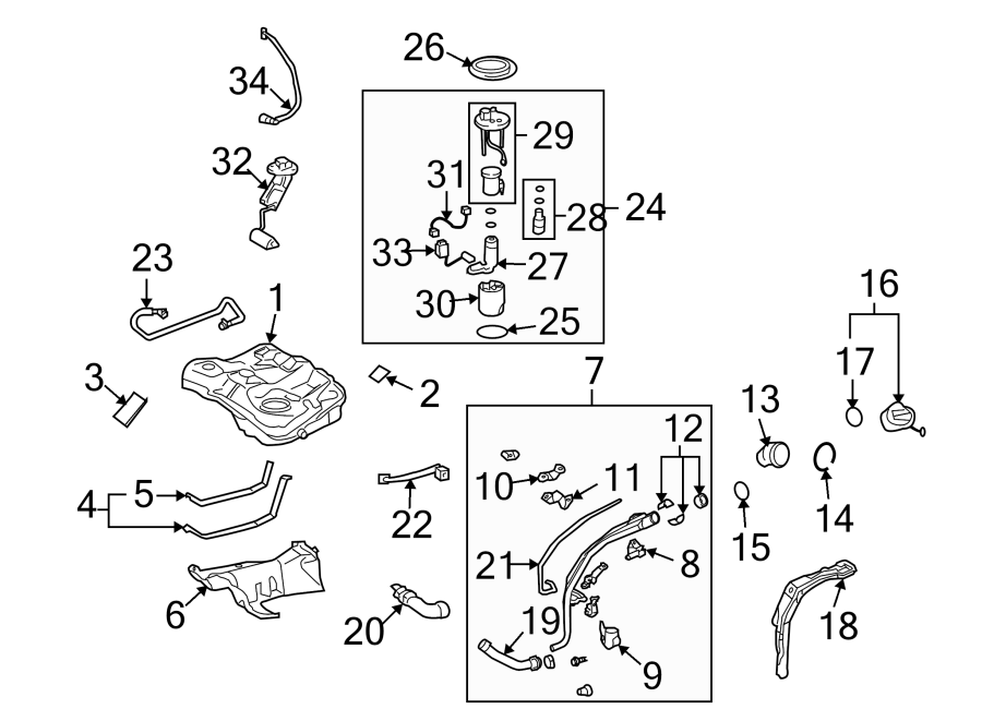 Diagram FUEL SYSTEM COMPONENTS. for your 2013 Toyota Matrix   