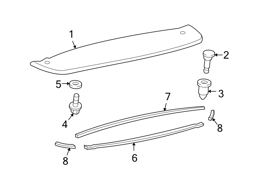 Diagram LIFT GATE. SPOILER. for your Toyota