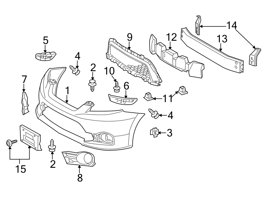 Diagram FRONT BUMPER. BUMPER & COMPONENTS. for your 2011 Toyota Avalon   