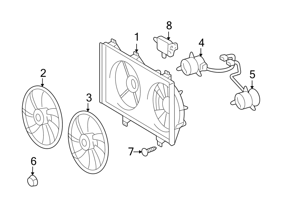 Diagram COOLING FAN. for your 2012 Toyota Tacoma  Base Standard Cab Pickup Fleetside 