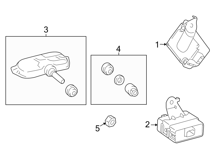 Diagram TIRE PRESSURE MONITOR COMPONENTS. for your Toyota Venza  