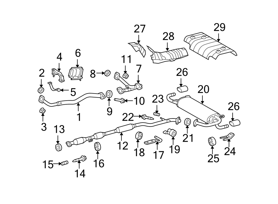 Diagram EXHAUST SYSTEM. EXHAUST COMPONENTS. for your 2015 Toyota Yaris   