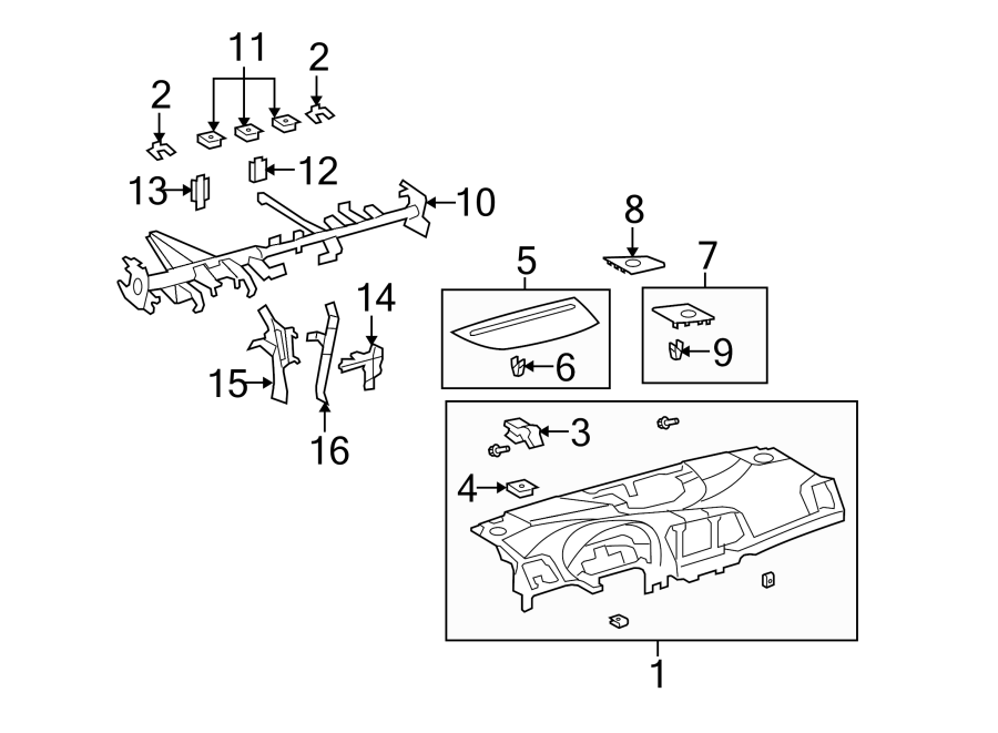 Diagram INSTRUMENT PANEL. for your Toyota