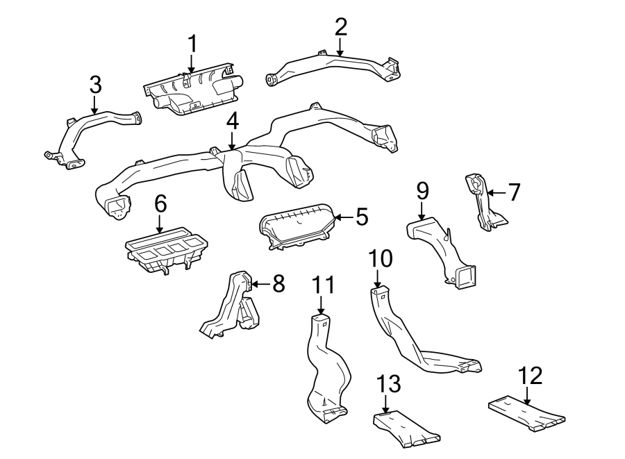 Diagram INSTRUMENT PANEL. DUCTS. for your 2022 Toyota Highlander   