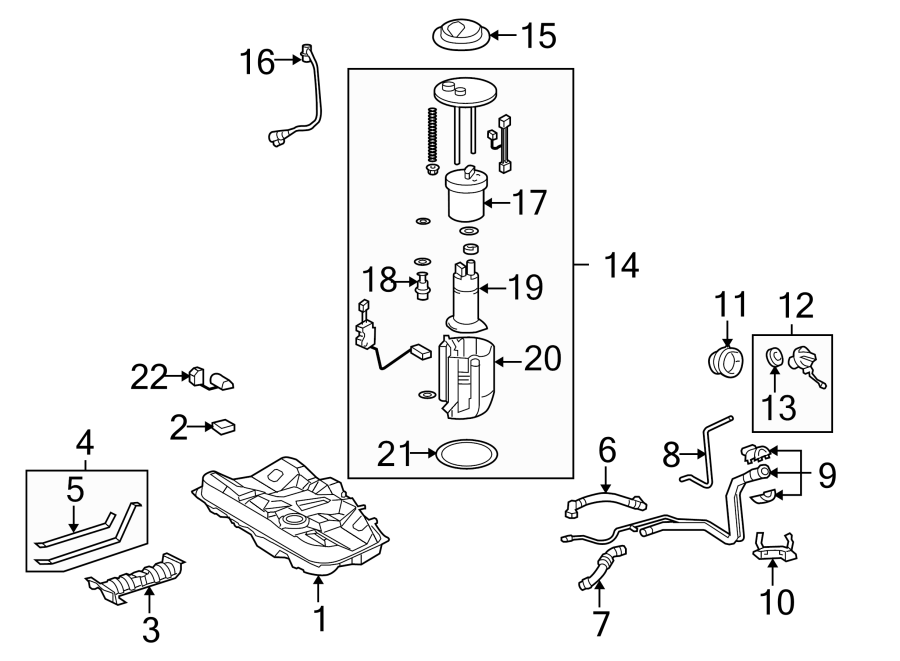 Diagram FUEL SYSTEM COMPONENTS. for your 2001 Toyota 4Runner   