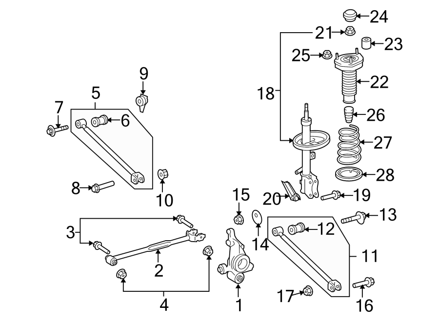 Diagram REAR SUSPENSION. SUSPENSION COMPONENTS. for your 2006 Toyota Matrix  XR Wagon 