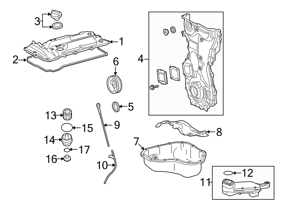 Diagram Engine / transaxle. Engine parts. for your 2020 Toyota Prius Prime   