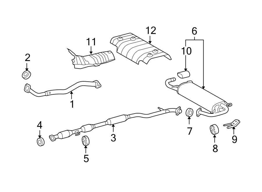 Diagram EXHAUST SYSTEM. EXHAUST COMPONENTS. for your 2008 Toyota Camry  SE SEDAN 